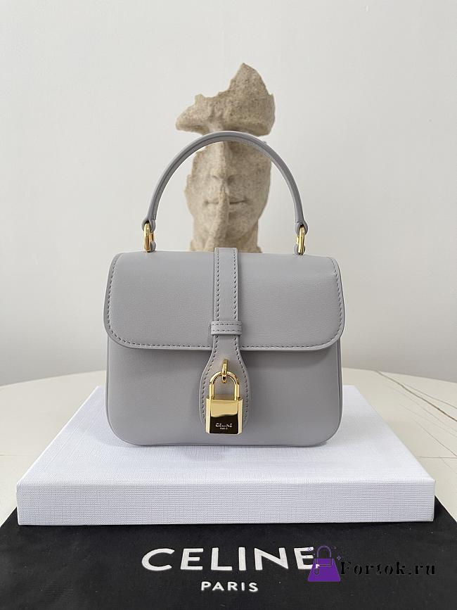 Fortok Celine 2023 Tabou Mini Shoulder Bag Grey 10L343 12×16×5cm - 1