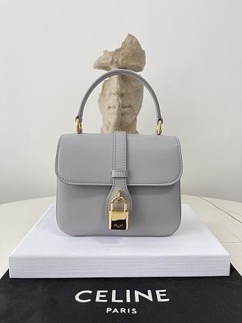 Fortok Celine 2023 Tabou Mini Shoulder Bag Grey 10L343 12×16×5cm