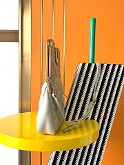 Fortok Saint Laurent 87 Quilted-Leather Clutch Bag White 754001 26x26.5x5cm - 2
