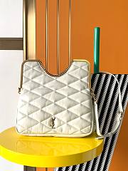 Fortok Saint Laurent 87 Quilted-Leather Clutch Bag White 754001 26x26.5x5cm - 5