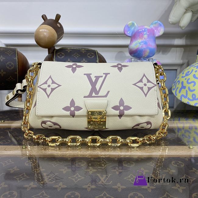 Fortok Louis Vuitton Favorite Monogram Empreinte Creme Purple M45836 24x14x9cm - 1