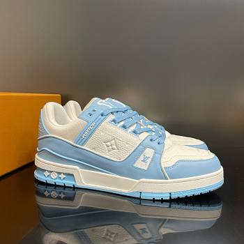 Fortok Louis Vuitton Trainer Sneaker White and Blue