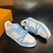 Fortok Louis Vuitton Trainer Sneaker White and Blue - 2