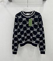 Fortok Gucci Jacquard-knit Wool-bouclé Long-Sleeves Sweater Black - 1