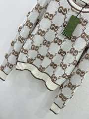 Fortok Gucci Jacquard-knit Wool-bouclé Long-Sleeves Sweater White - 4