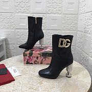 Fortok Dolce&Gabbana Hollow Drill Heel Short Boots in Black - 5
