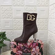 Fortok Dolce&Gabbana Hollow Drill Heel Short Boots in Dark Brown - 1