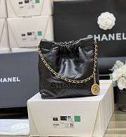 Fortok Chanel 22 Grained Leather With Black Chanel Logo Handbag 20x19x6cm - 1