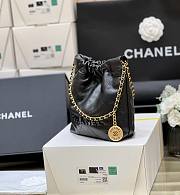 Fortok Chanel 22 Grained Leather With Black Chanel Logo Handbag 20x19x6cm - 6
