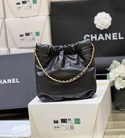 Fortok Chanel 22 Grained Leather With Black Chanel Logo Handbag 20x19x6cm - 2