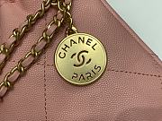 Fortok Chanel 22 Grained Leather With Pink Chanel Logo Handbag 18x20x6.5cm - 2