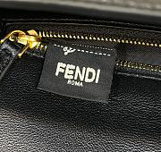 Fortok Fendi Baguette Medium Cocodile Pattern Bag in Black 27x6x16cm - 3