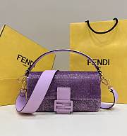 Fortok Fendi Baguette Re-Edition Lilac Beads Bag in Purple 27cm - 1