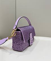 Fortok Fendi Baguette Re-Edition Lilac Beads Bag in Purple 27cm - 5