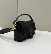 Fortok Fendi Baguette Re-Edition Lilac Beads Bag in Black 27cm - 3