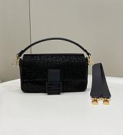 Fortok Fendi Baguette Re-Edition Lilac Beads Bag in Black 27cm - 4