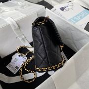 Fortok Chanel 23K Grained Calfskin Flap Bag in Black AS4431 13×20.5×7.5cm - 6