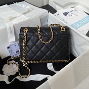 Fortok Chanel 23K Grained Calfskin Flap Bag in Black AS4431 13×20.5×7.5cm - 5