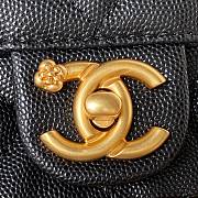 Fortok Chanel 23K Grained Calfskin Flap Bag in Black AS4431 13×20.5×7.5cm - 3