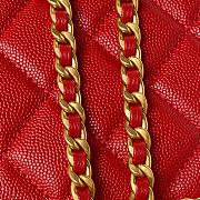 Fortok Chanel 23K Grained Calfskin Flap Bag in Red AS4431 13×20.5×7.5cm - 5