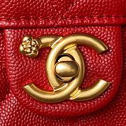 Fortok Chanel 23K Grained Calfskin Flap Bag in Red AS4431 13×20.5×7.5cm - 2