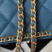 Fortok Chanel 23K Grained Calfskin Flap Bag in Blue AS4431 13×20.5×7.5cm - 5