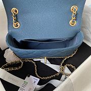 Fortok Chanel 23K Grained Calfskin Flap Bag in Blue AS4431 13×20.5×7.5cm - 2