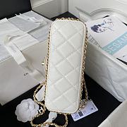 Fortok Chanel 23K Grained Calfskin Flap Bag in White AS4431 13×20.5×7.5cm - 5