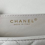 Fortok Chanel 23K Grained Calfskin Flap Bag in White AS4431 13×20.5×7.5cm - 3