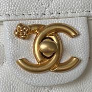 Fortok Chanel 23K Grained Calfskin Flap Bag in White AS4431 13×20.5×7.5cm - 2