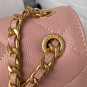 Fortok Chanel 23K Grained Calfskin Flap Bag in Pink AS4431 13×20.5×7.5cm - 4