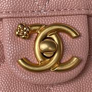 Fortok Chanel 23K Grained Calfskin Flap Bag in Pink AS4431 13×20.5×7.5cm - 3