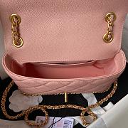 Fortok Chanel 23K Grained Calfskin Flap Bag in Pink AS4431 13×20.5×7.5cm - 2