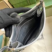Fortok Gucci Horsebit Slim Shoulder Bag in Metallic Silver Leather 23x18.5x3cm - 4