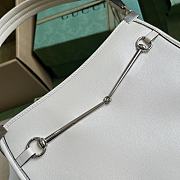 Fortok Gucci Horsebit Slim Shoulder Bag in White Leather 23x18.5x3cm - 6