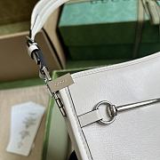 Fortok Gucci Horsebit Slim Shoulder Bag in White Leather 23x18.5x3cm - 2