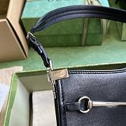 Fortok Gucci Horsebit Slim Shoulder Bag in Black Leather 23x18.5x3cm - 5