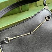 Fortok Gucci Horsebit Slim Shoulder Bag in Black Leather 23x18.5x3cm - 6
