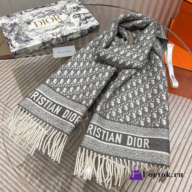 Fortok Dior Scarf in Grey 200x45cm - 1
