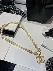 Fortok Chanel Crystal Diamond Pearl Necklace - 4