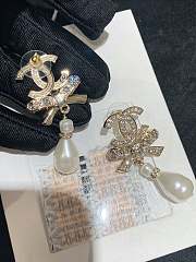 Fortok Chanel Pearl Bow Earrings - 5
