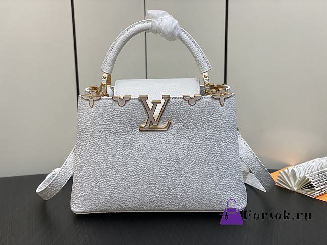 Fortok Louis Vuitton Capucines BB Flower Crown Bag White M23331 27x18x9cm - 1