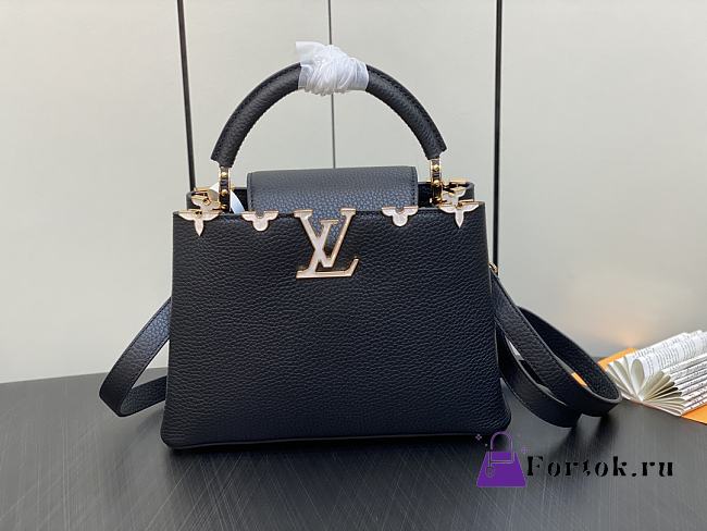 Fortok Louis Vuitton Capucines BB Flower Crown Bag Black M23263 27x18x9cm - 1