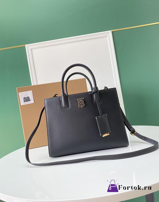 Fortok Burberry Black Frances Mini Grained-leather Shoulder Bag 27x11x20cm - 1