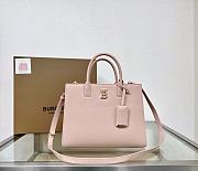 Fortok Burberry Pink Frances Mini Grained-leather Shoulder Bag 27x11x20cm - 1