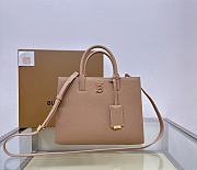 Fortok Burberry Beige Frances Mini Grained-leather Shoulder Bag 27x11x20cm - 1