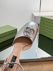 Fortok Gucci Platform Pumps With Double G in Silver  - 6