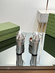 Fortok Gucci Platform Pumps With Double G in Silver  - 3