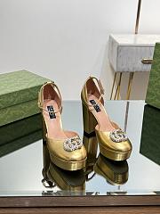 Fortok Gucci Platform Pumps With Double G in Gold - 1