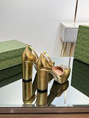 Fortok Gucci Platform Pumps With Double G in Gold - 5